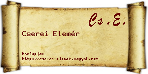 Cserei Elemér névjegykártya