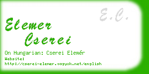 elemer cserei business card