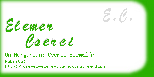 elemer cserei business card